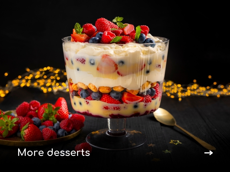 Dessert recipe berry Christmas trifle