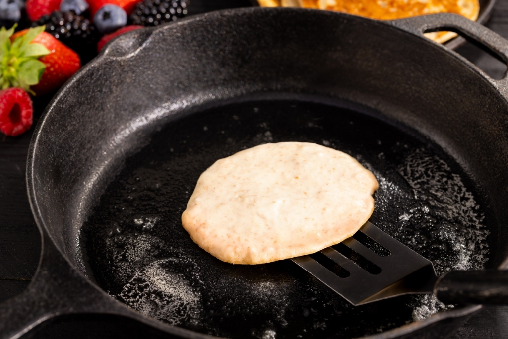 Making banana pancakes